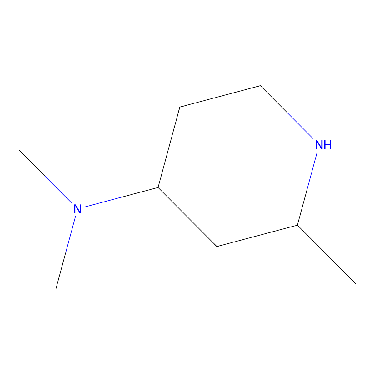 Dimethyl-(2-methyl-piperidin-4-yl)-amine molecular structure, CAS 1283295-77-1