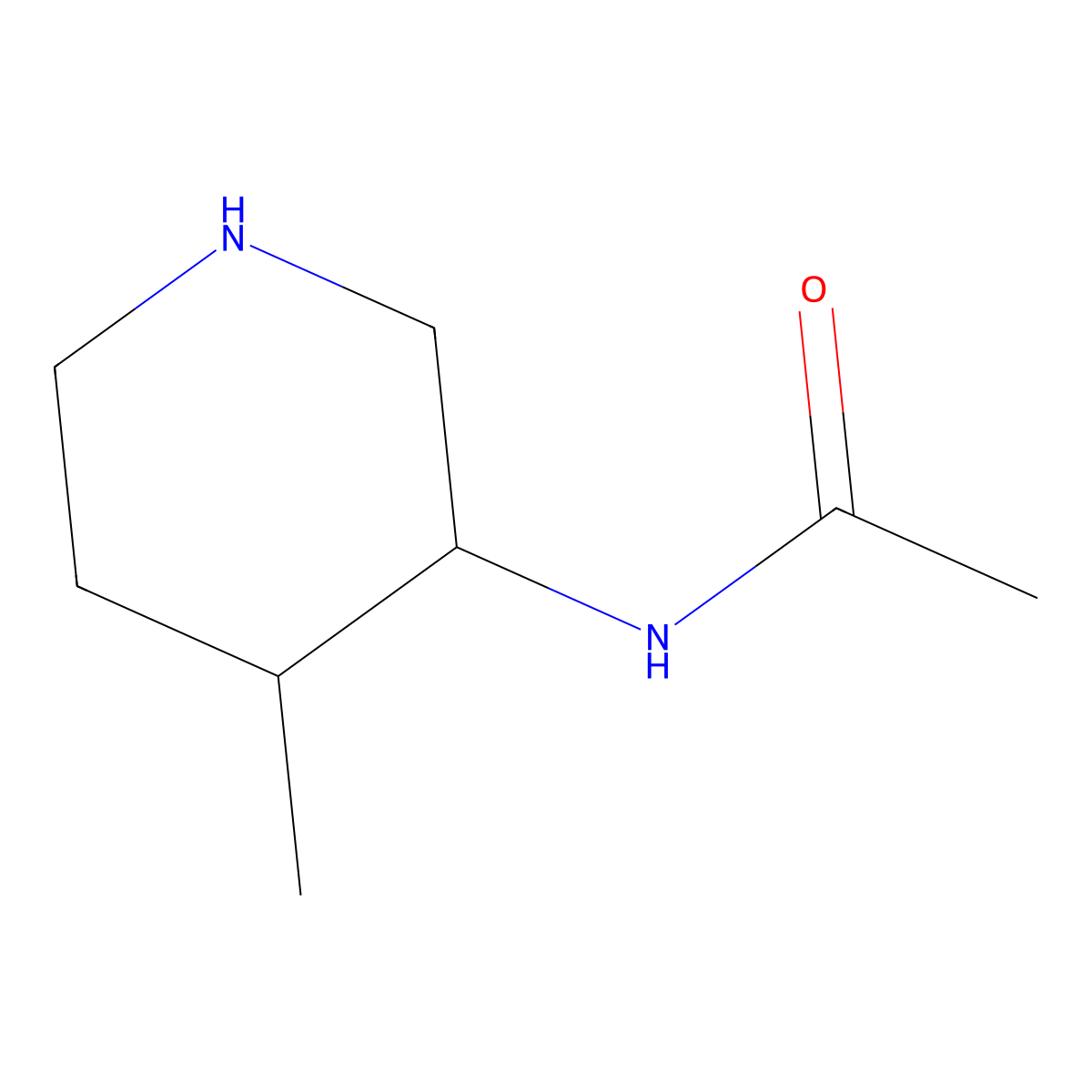N-(4-methylpiperidin-3-yl)acetamide molecular structure, CAS 1283311-80-7