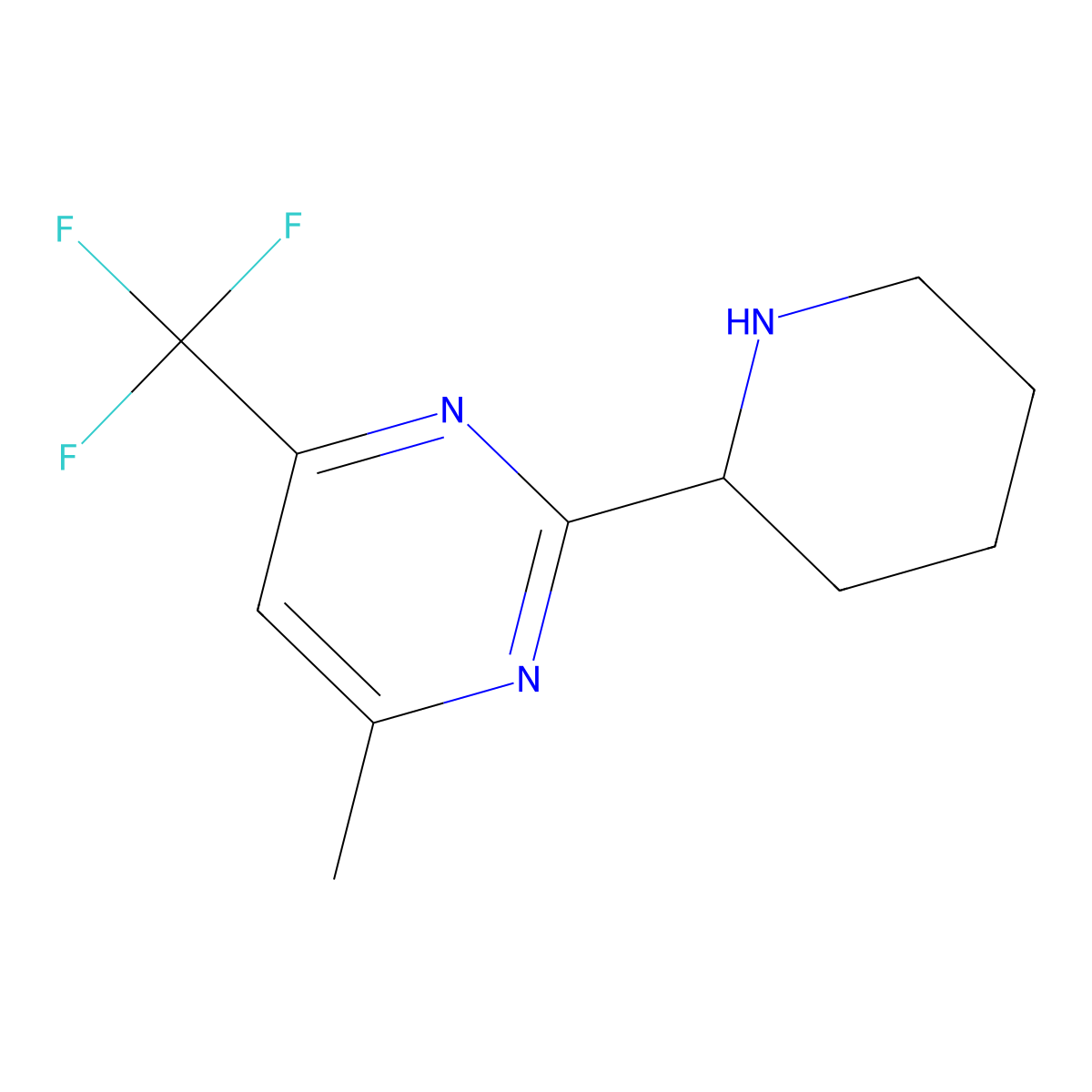 4-Methyl-2-(piperidin-2-YL)-6-(trifluoromethyl)pyrimidine molecular structure, CAS 1283320-77-3