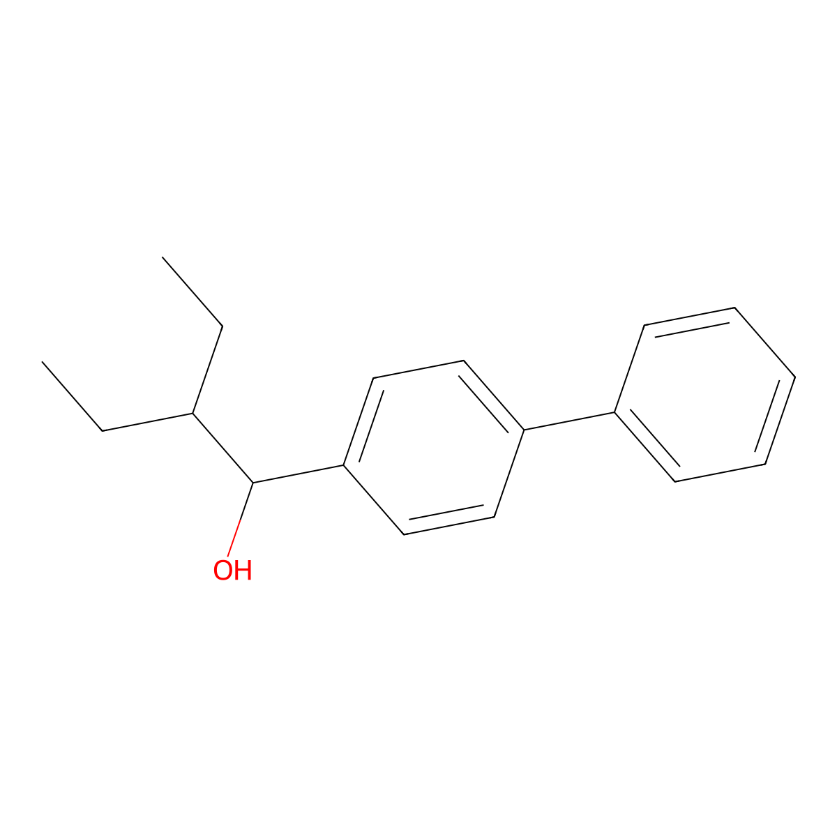 alpha-(1-Ethylpropyl)[1,1'-biphenyl]-4-methanol molecular structure, CAS 1283328-74-4