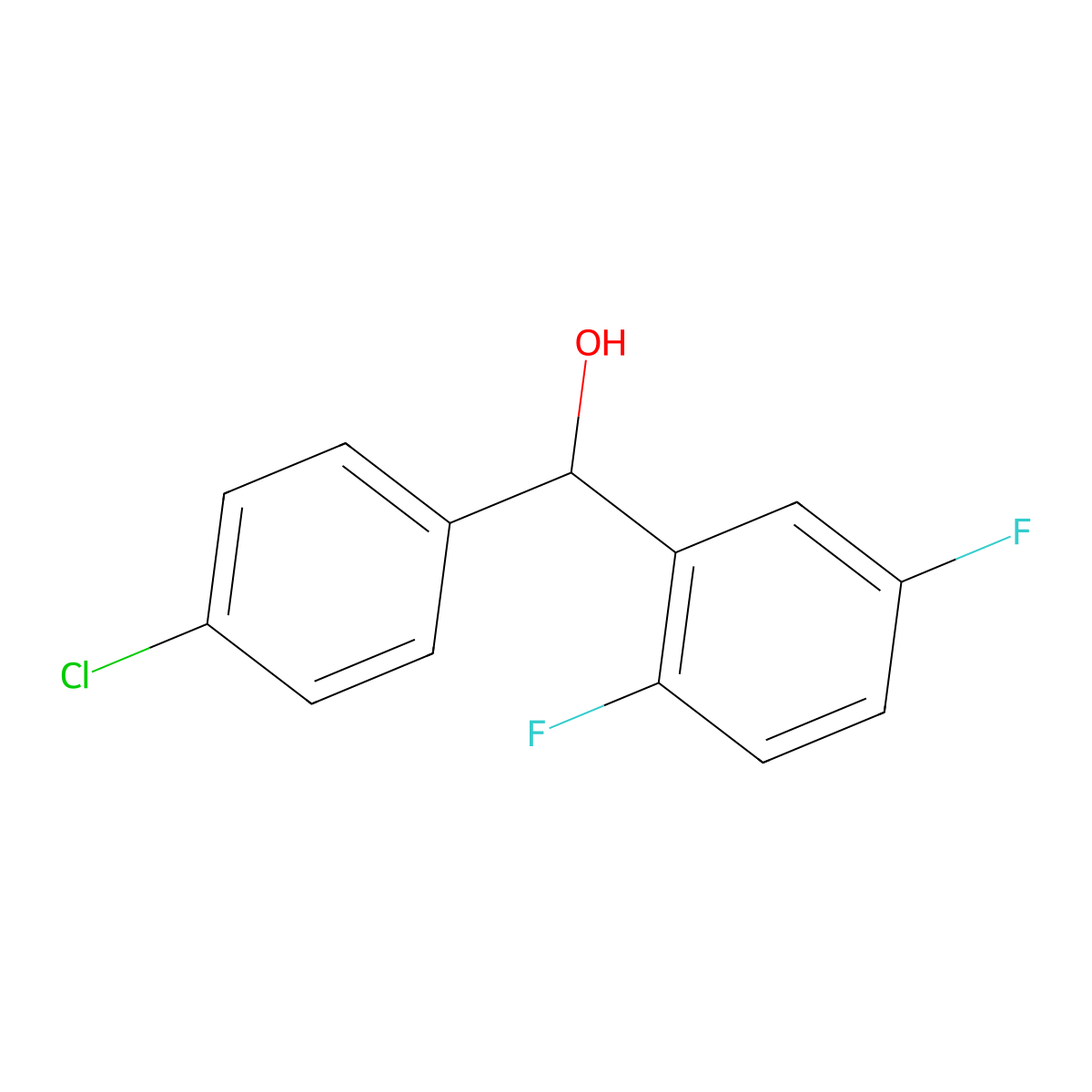 alpha-(4-Chlorophenyl)-2,5-difluorobenZenemethanol molecular structure, CAS 1283330-54-0