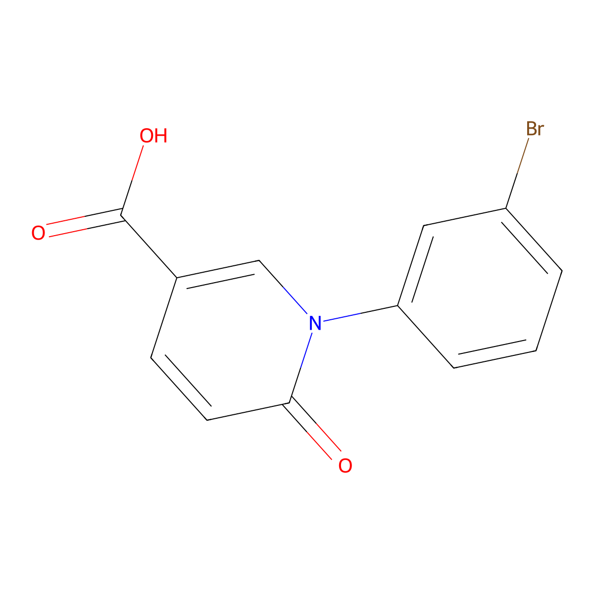 1-(3-Bromophenyl)-6-oxo-1,6-dihydropyridine-3-carboxylic acid molecular structure, CAS 1283343-26-9