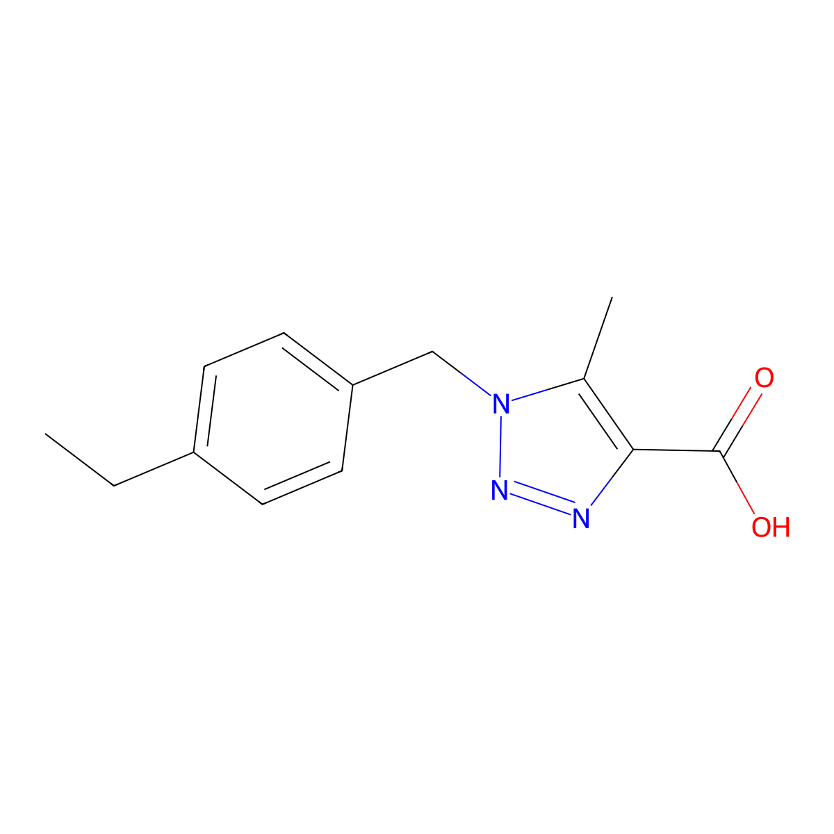 1-[(4-ethylphenyl)methyl]-5-methyl-1H-1,2,3-triazole-4-carboxylic acid molecular structure, CAS 1283352-51-1