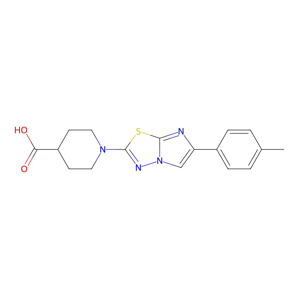 1-[6-(4-Methylphenyl)imidazo[2,1-b][1,3,4]thiadiazol-2-yl]piperidine-4-carboxylic acid molecular structure, CAS 1283364-26-0