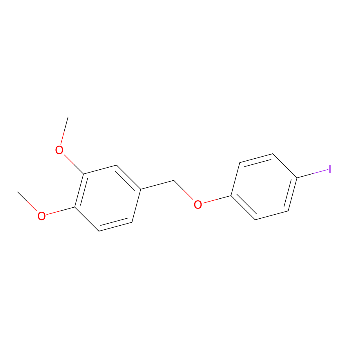 4-(4-Iodophenoxymethyl)-1,2-dimethoxybenzene molecular structure, CAS 1283383-50-5