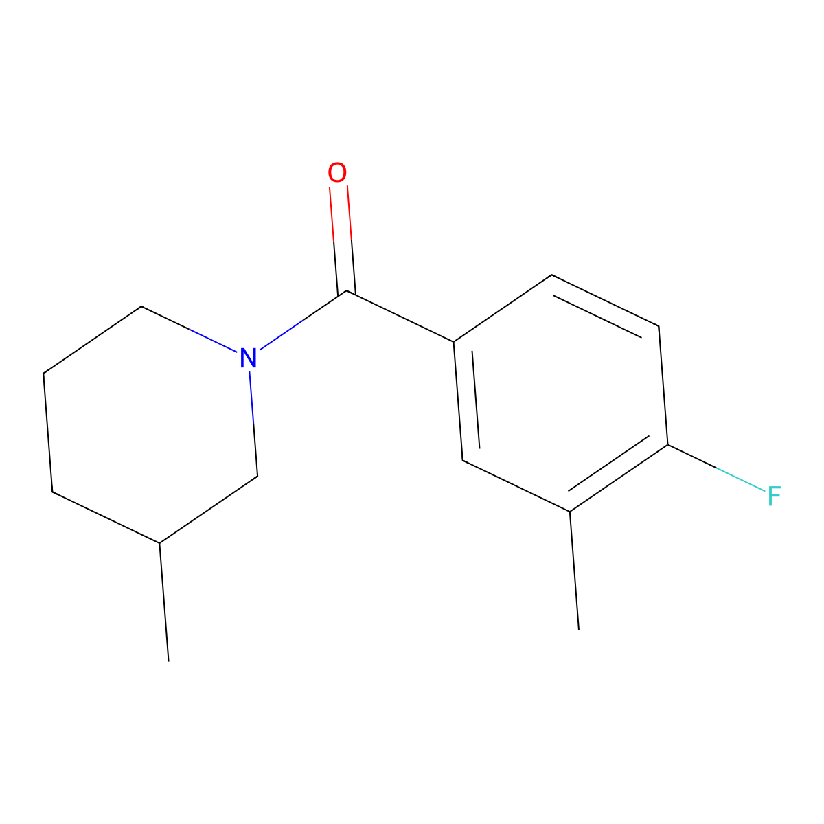 (4-Fluoro-3-methylphenyl)(3-methyl-1-piperidinyl)methanone molecular structure, CAS 1283386-30-0