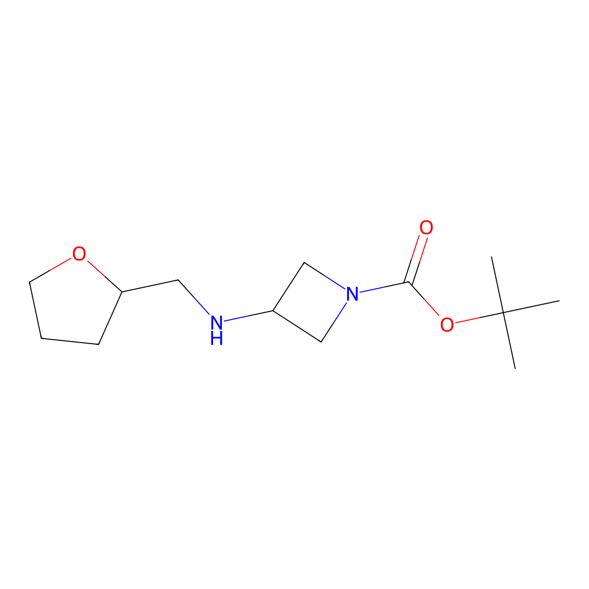 Tert-butyl 3-{[(oxolan-2-yl)methyl]amino}azetidine-1-carboxylate molecular structure, CAS 1283387-11-0
