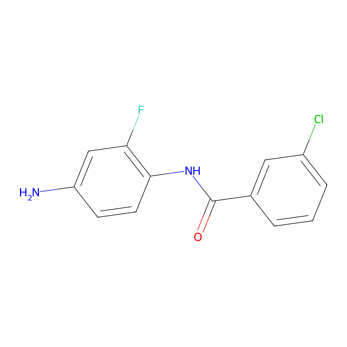 N-(4-amino-2-fluorophenyl)-3-chlorobenzamide molecular structure, CAS 1283396-12-2