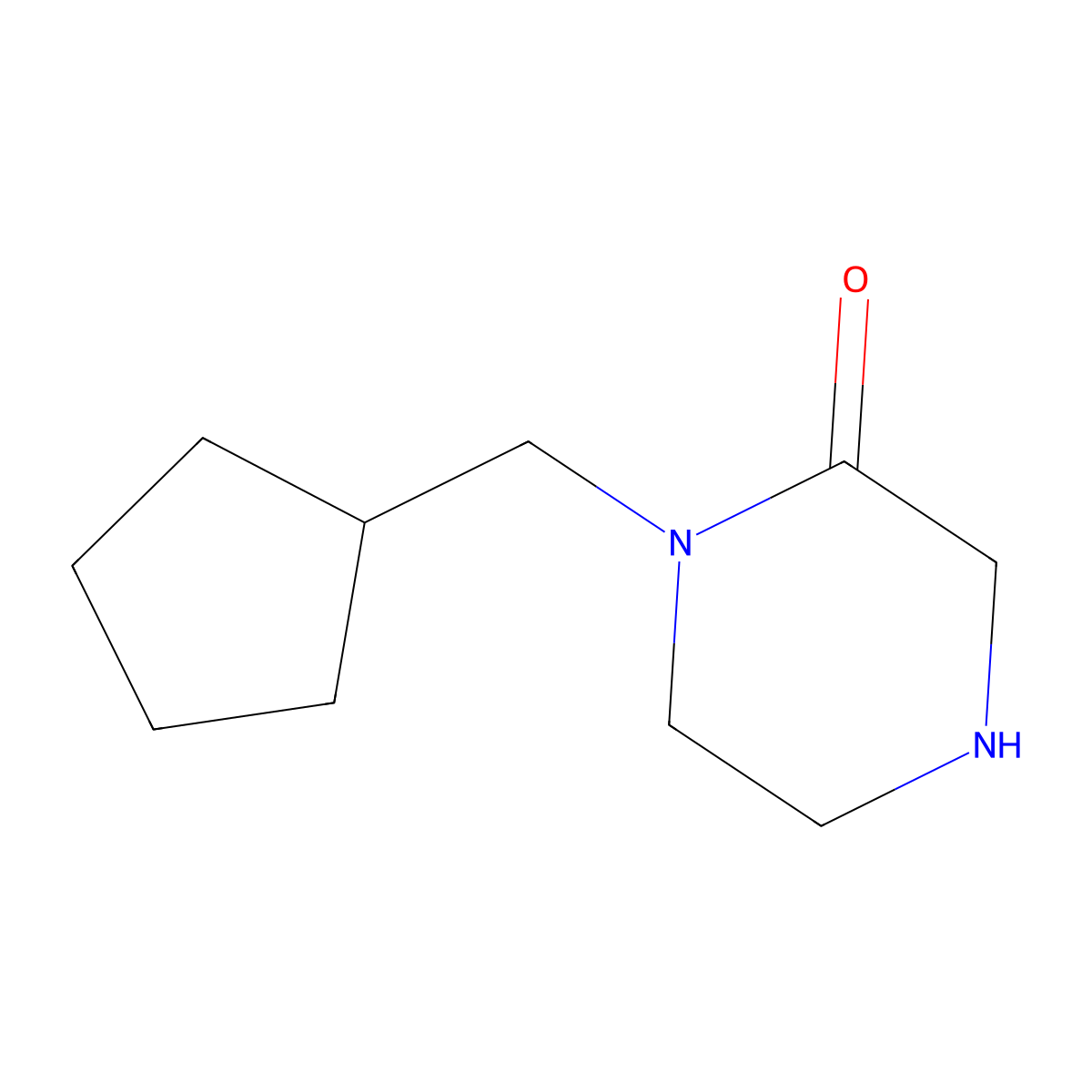 1-(Cyclopentylmethyl)piperazin-2-one molecular structure, CAS 1283418-95-0