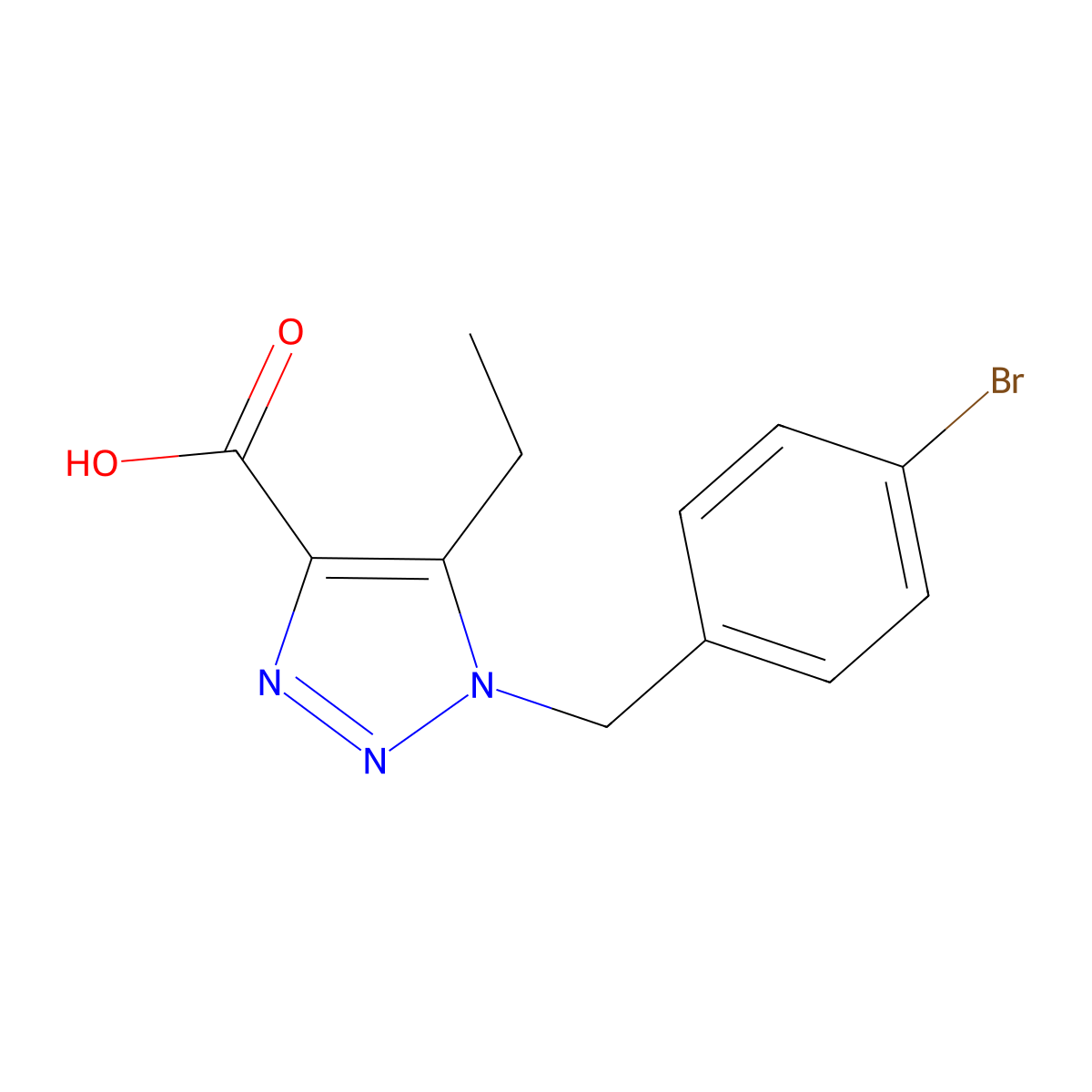1-(4-bromobenzyl)-5-ethyl-1H-1,2,3-triazole-4-carboxylic acid molecular structure, CAS 1283434-04-7