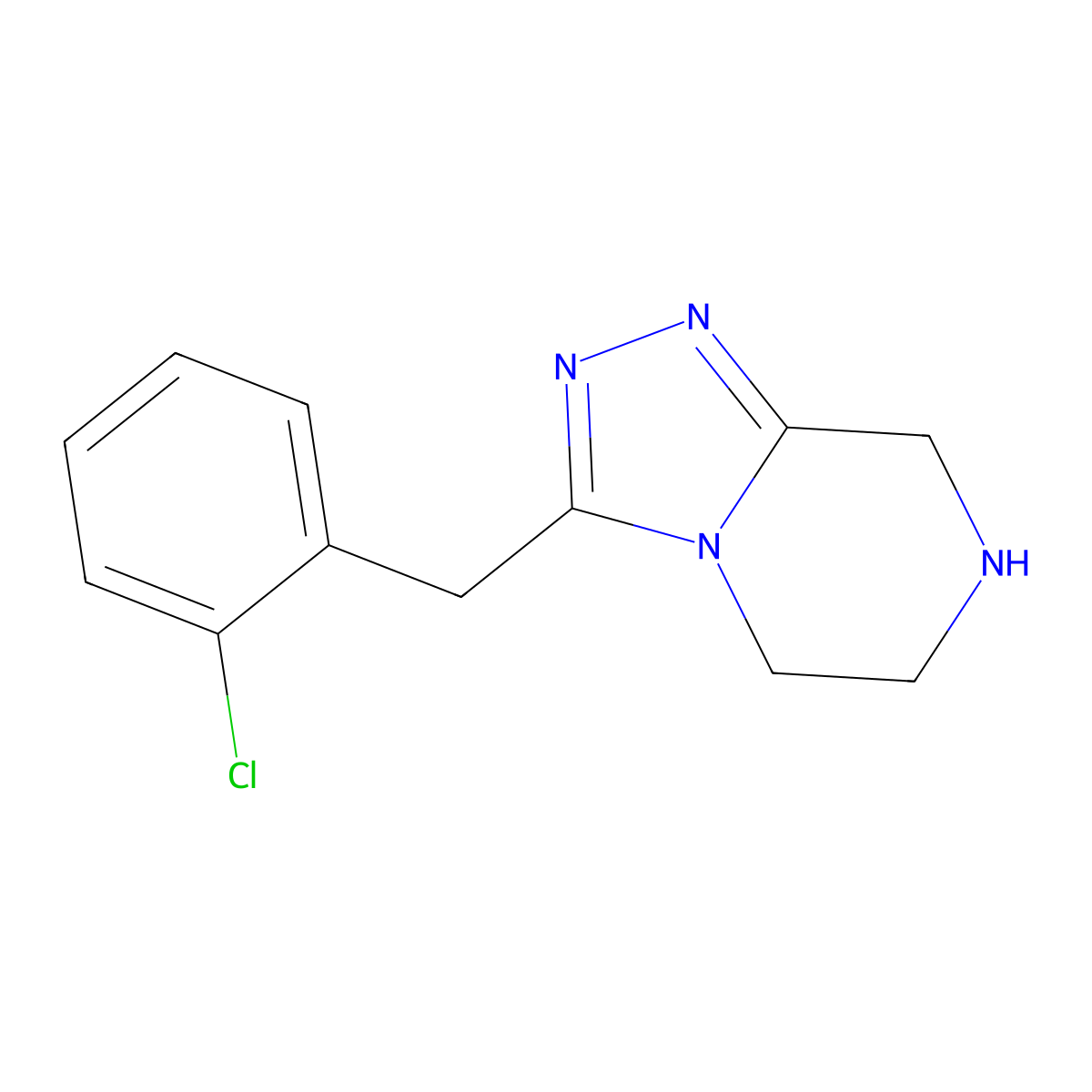 3-[(2-chlorophenyl)methyl]-5H,6H,7H,8H-[1,2,4]triazolo[4,3-a]pyrazine molecular structure, CAS 1283439-01-9