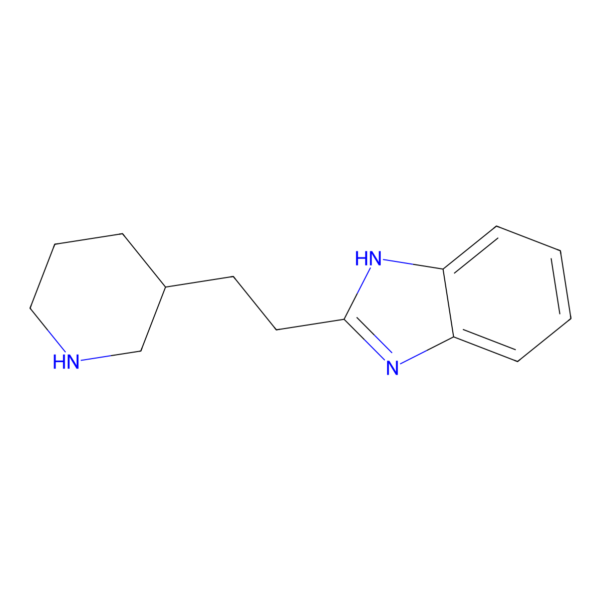 2-(2-(Piperidin-3-yl)ethyl)-1h-benzo[d]imidazole molecular structure, CAS 1283442-48-7