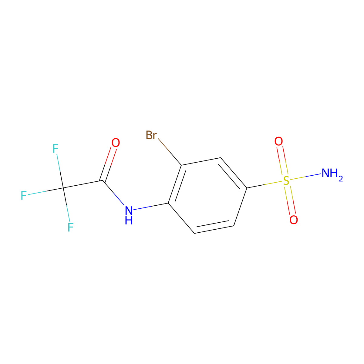 N-(2-bromo-4-sulfamoylphenyl)-2,2,2-trifluoroacetamide molecular structure, CAS 1283449-68-2