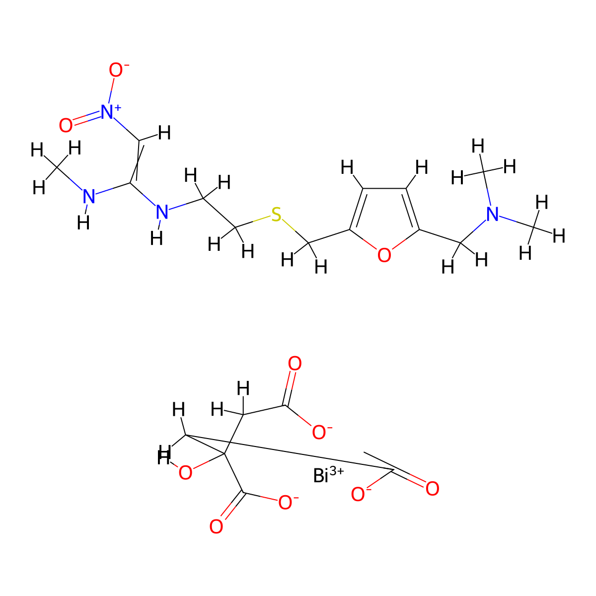 Ranitidine Bismuth Citrate molecular structure, CAS 128345-62-0