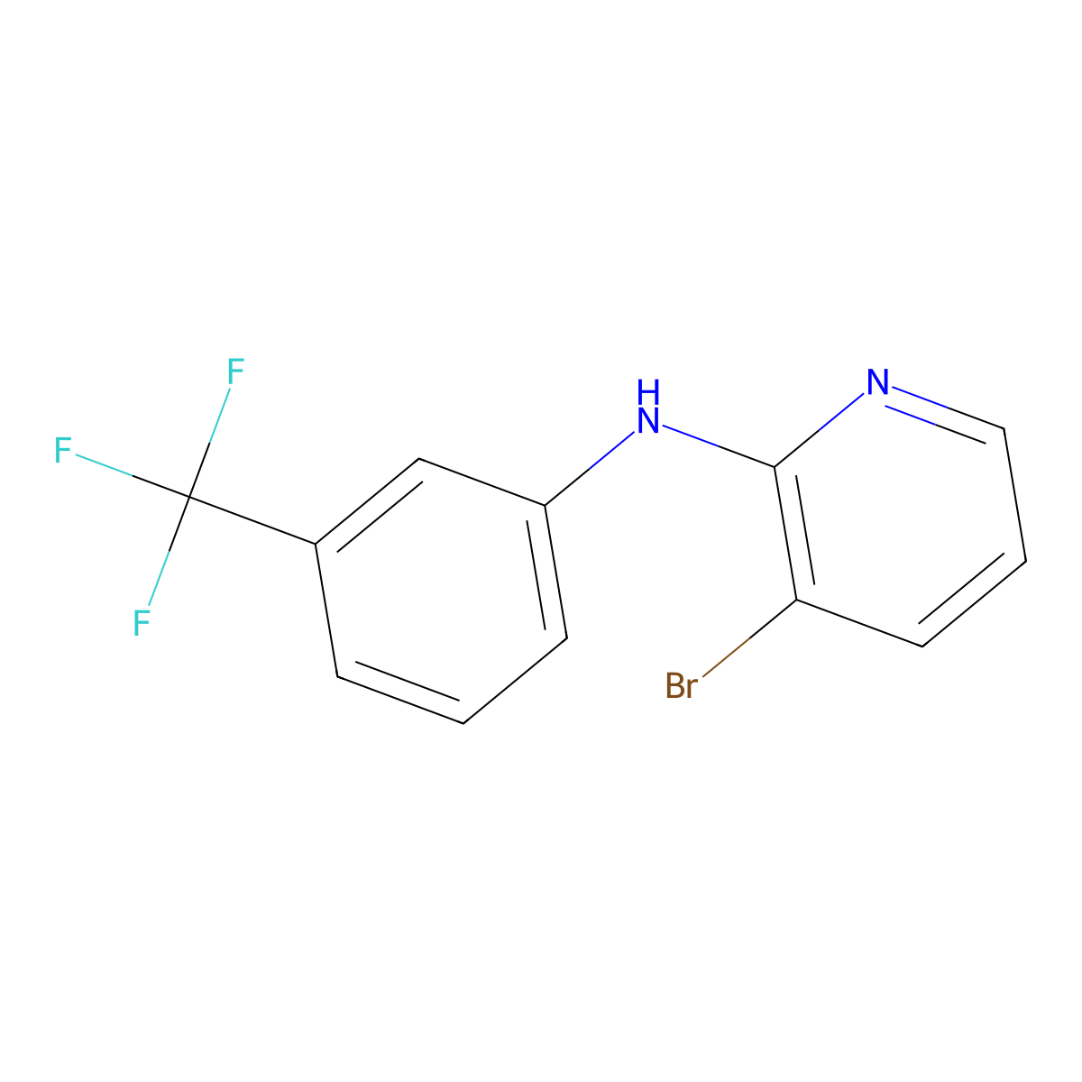 3-Bromo-N-(3-(trifluoromethyl)phenyl)pyridin-2-amine molecular structure, CAS 1283453-33-7