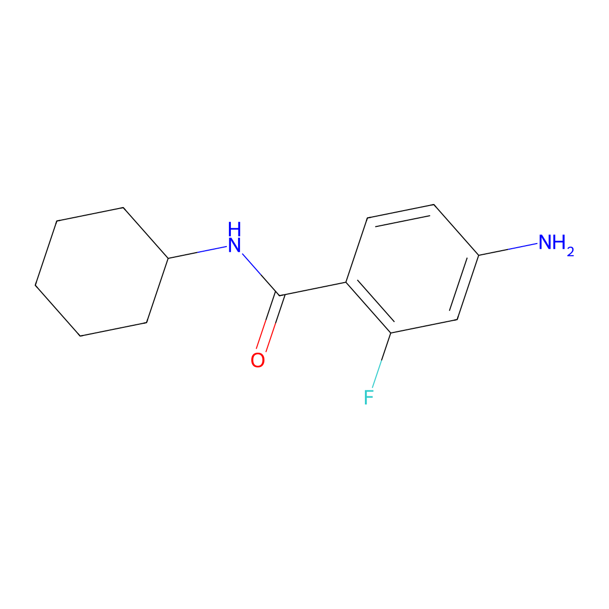 4-amino-N-cyclohexyl-2-fluorobenzamide molecular structure, CAS 1283457-05-5
