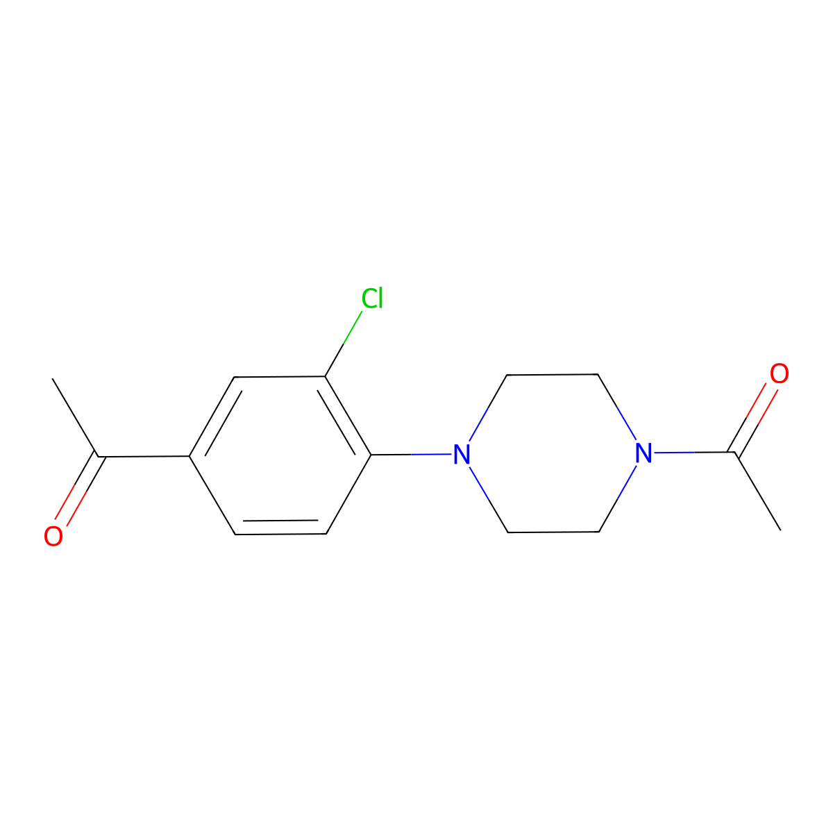 1-[4-(4-Acetyl-2-chlorophenyl)piperazin-1-yl]ethan-1-one molecular structure, CAS 1283466-18-1