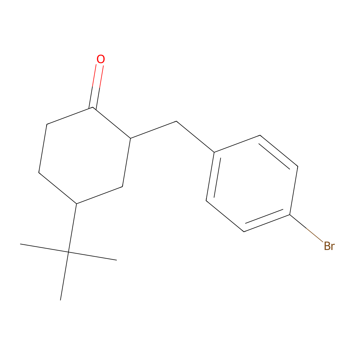 2-[(4-Bromophenyl)methyl]-4-tert-butylcyclohexan-1-one molecular structure, CAS 1283475-19-3