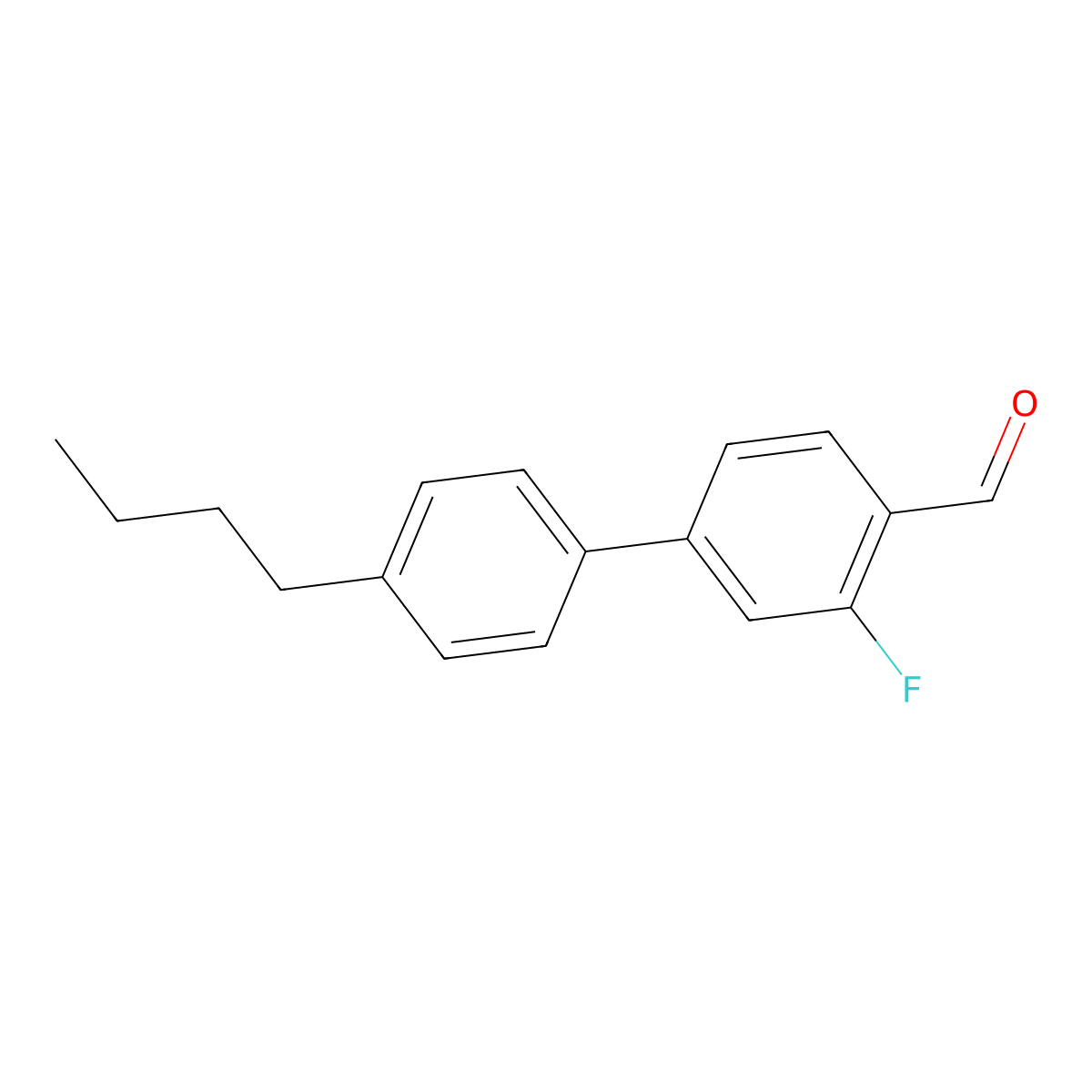 4'-Butyl-3-fluoro[1,1'-biphenyl]-4-carboxaldehyde molecular structure, CAS 1283482-69-8
