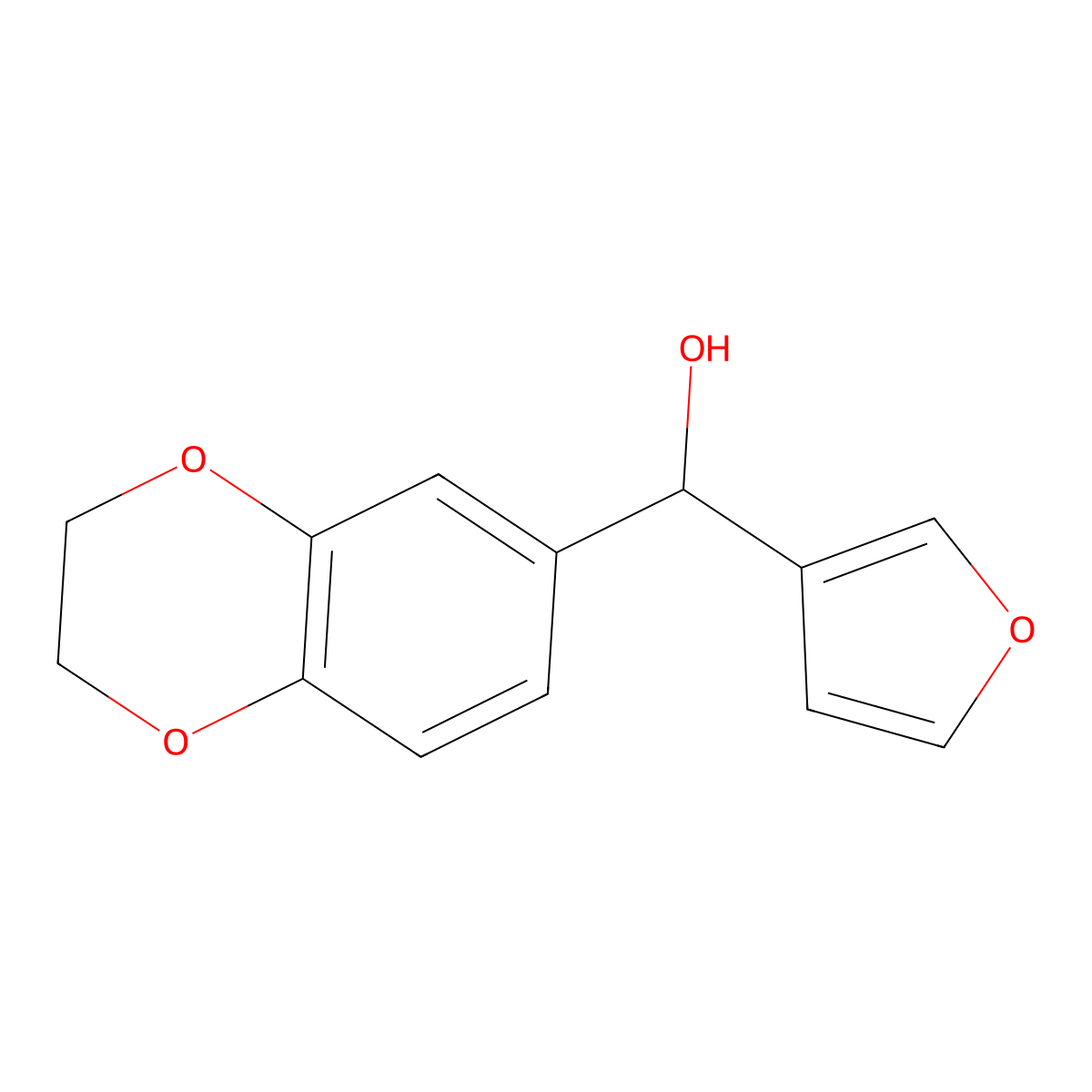3,4-(Ethylenedioxy)phenyl-(3-furyl)methanol molecular structure, CAS 1283484-37-6