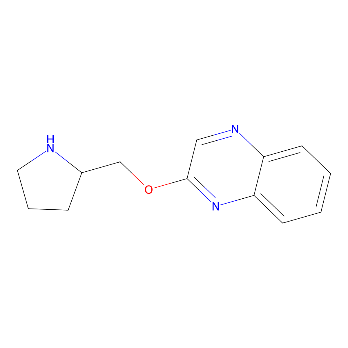 2-(Pyrrolidin-2-ylmethoxy)quinoxaline molecular structure, CAS 1283488-00-5