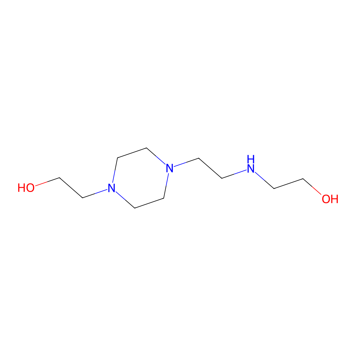 2-({2-[4-(2-Hydroxyethyl)piperazin-1-yl]ethyl}amino)ethan-1-ol molecular structure, CAS 128351-19-9