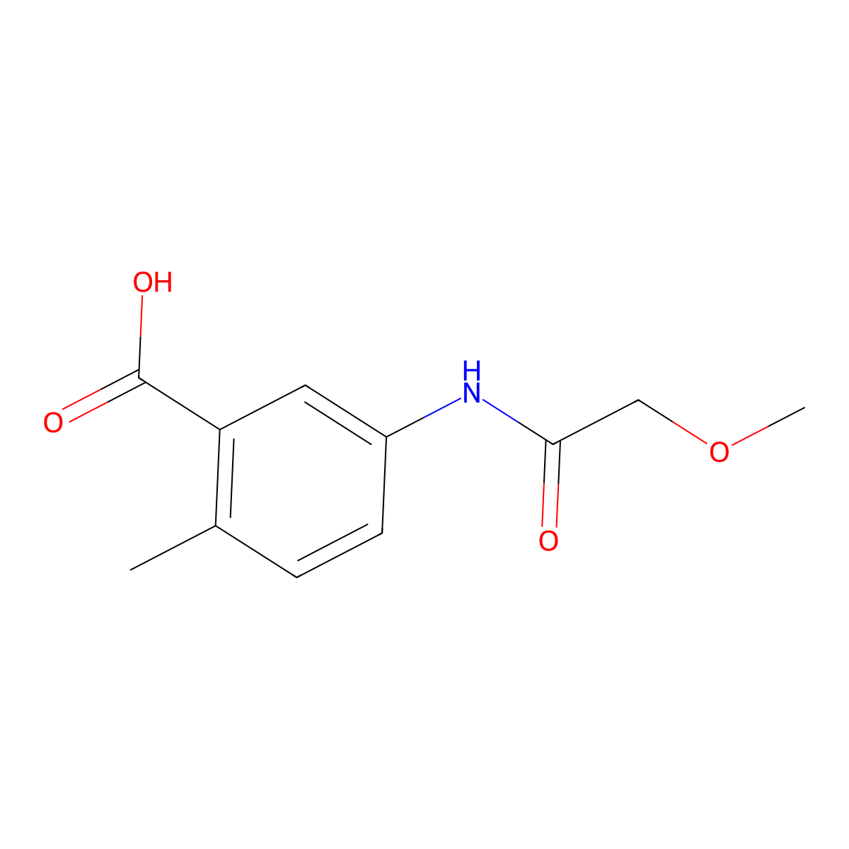 5-(2-Methoxyacetamido)-2-methylbenzoic acid molecular structure, CAS 1283514-27-1