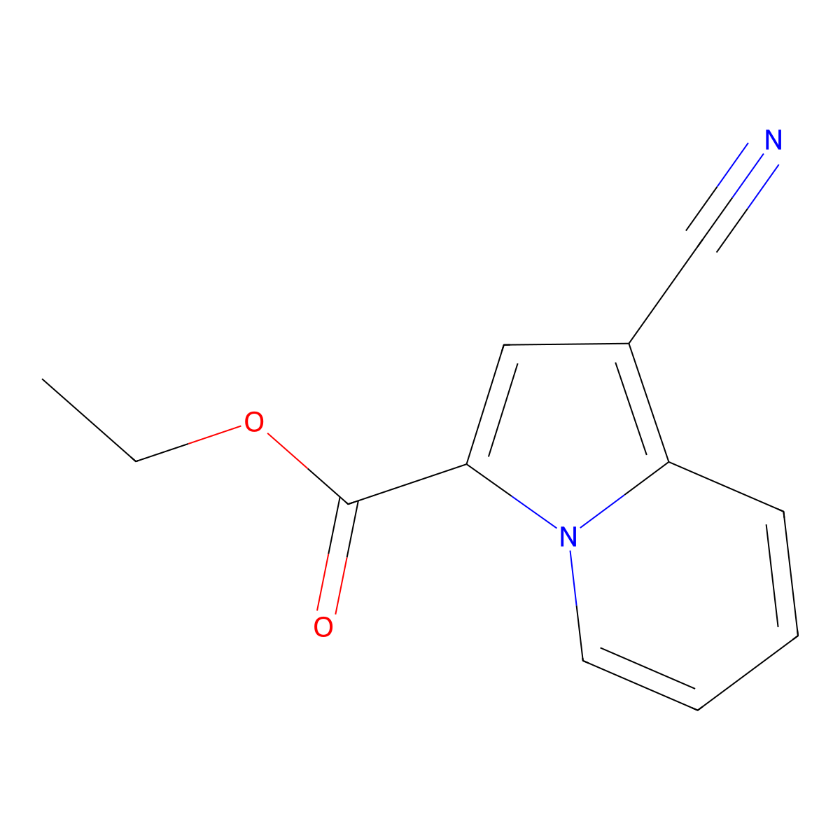 3-Indolizinecarboxylic acid, 1-cyano-, ethyl ester molecular structure, CAS 128352-98-7