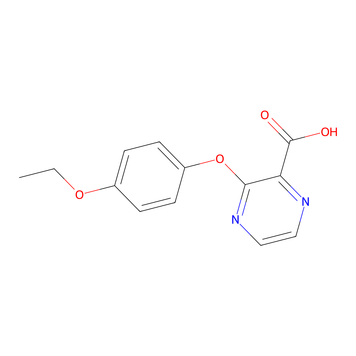 3-(4-Ethoxyphenoxy)pyrazine-2-carboxylic acid molecular structure, CAS 1283523-20-5