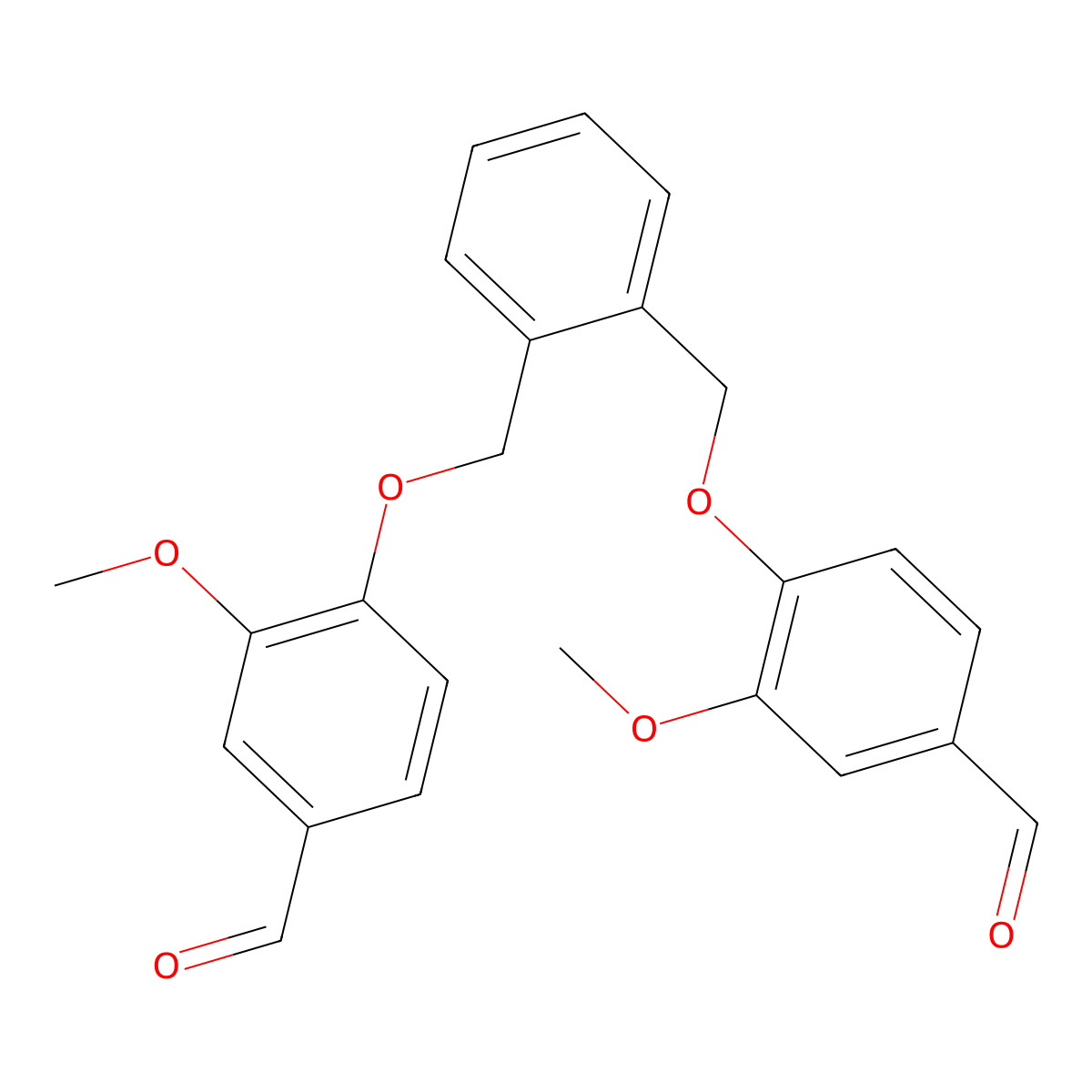 4-({2-[(4-Formyl-2-methoxyphenoxy)methyl]phenyl}methoxy)-3-methoxybenzaldehyde molecular structure, CAS 128353-40-2