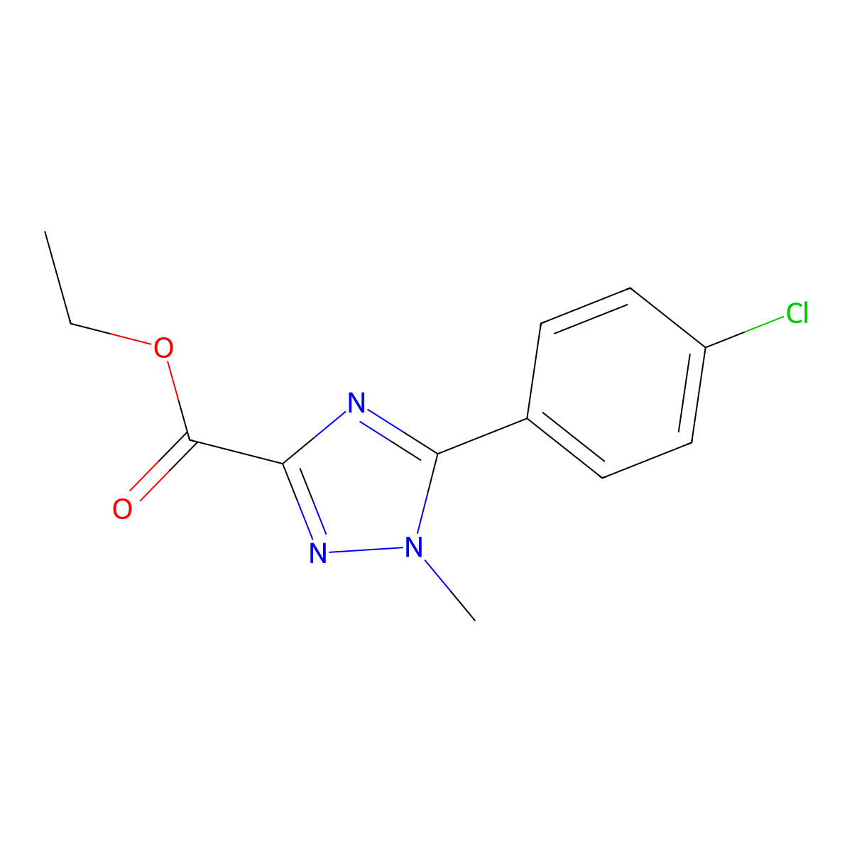 ethyl 5-(4-chlorophenyl)-1-methyl-1H-1,2,4-triazole-3-carboxylate molecular structure, CAS 1283530-38-0