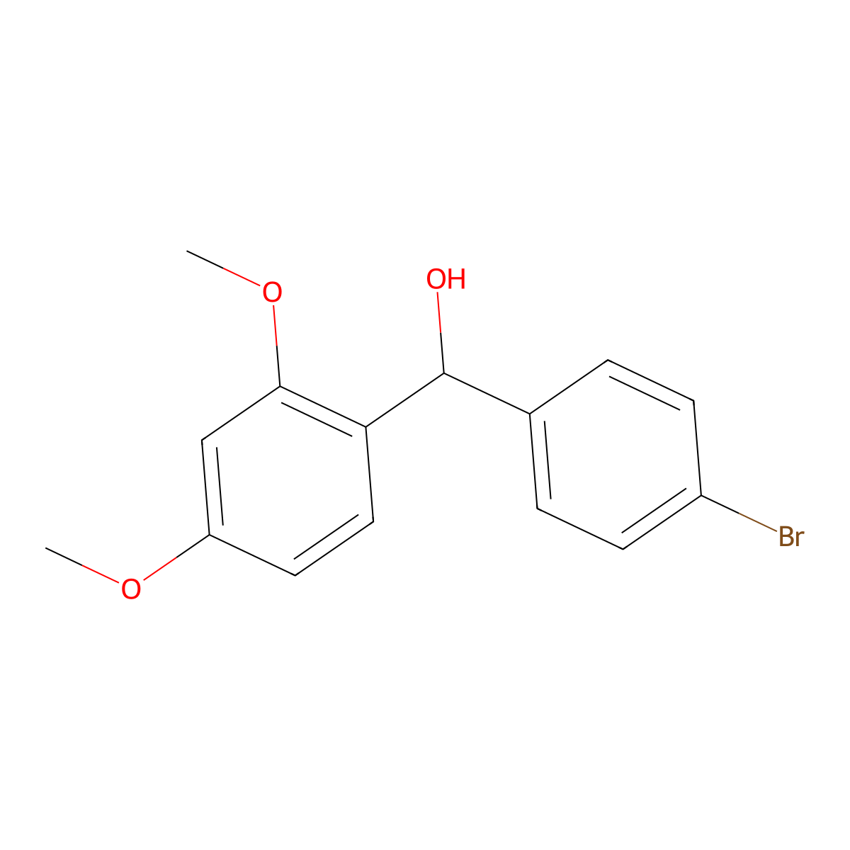 (4-Bromophenyl)(2,4-dimethoxyphenyl)methanol molecular structure, CAS 1283530-73-3
