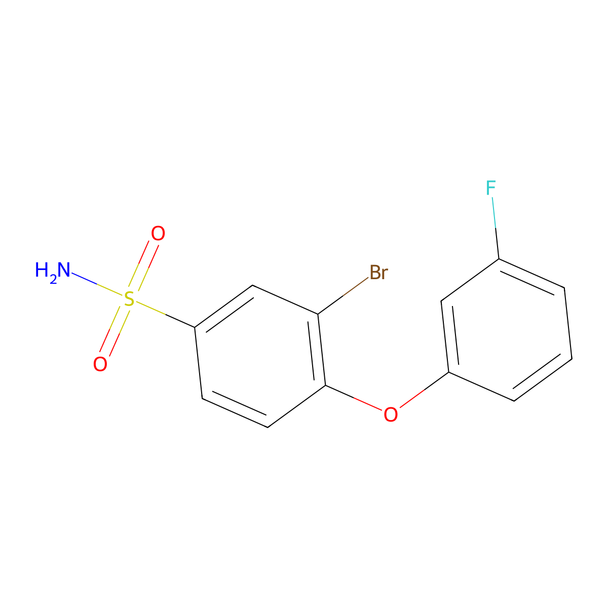 3-Bromo-4-(3-fluorophenoxy)benzene-1-sulfonamide molecular structure, CAS 1283541-12-7