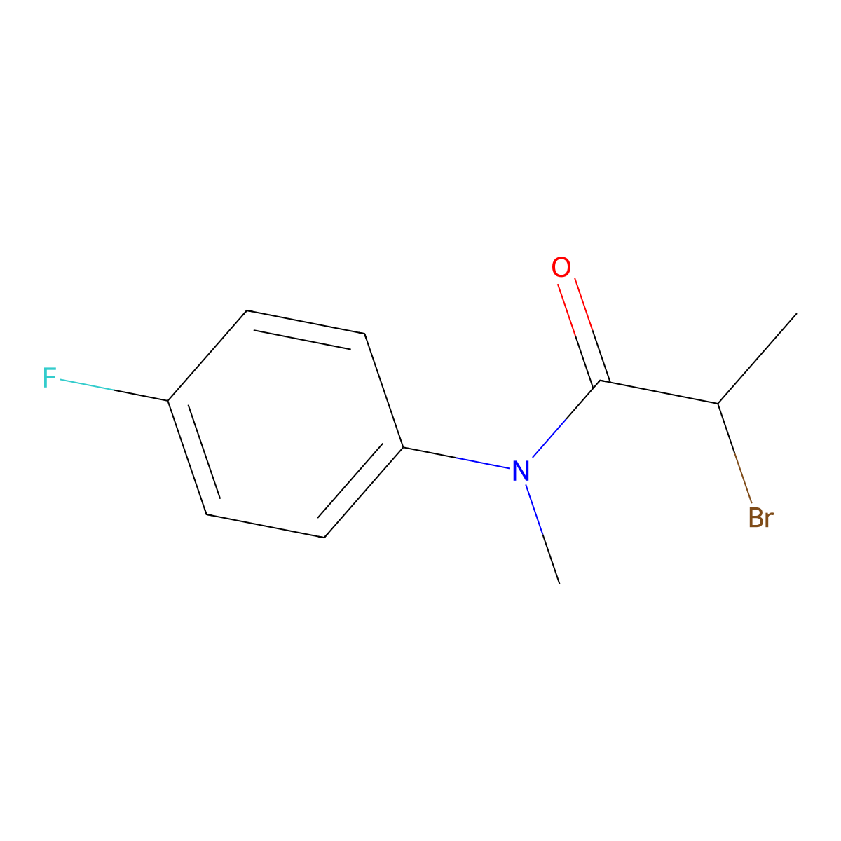 2-bromo-N-(4-fluorophenyl)-N-methylpropanamide molecular structure, CAS 1283551-73-4