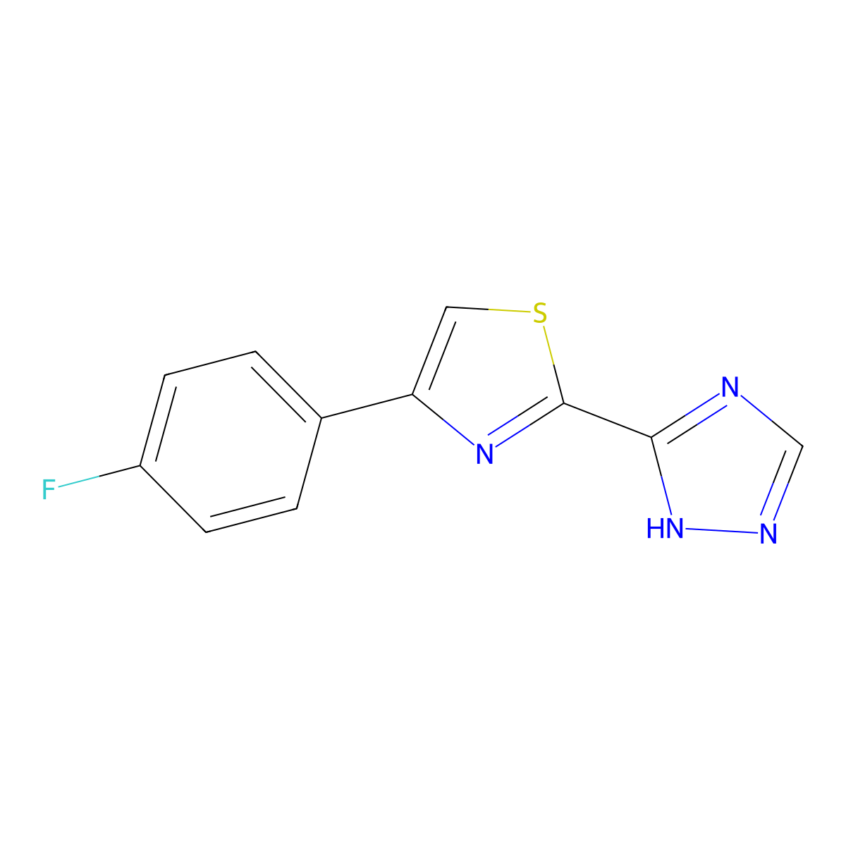 3-[4-(4-fluorophenyl)-1,3-thiazol-2-yl]-4H-1,2,4-triazole molecular structure, CAS 1283571-91-4