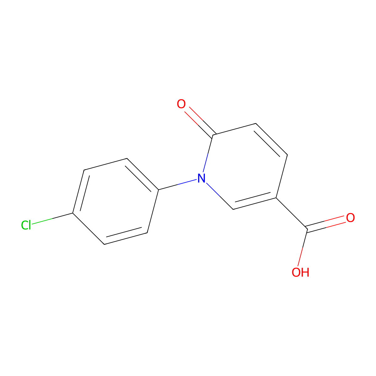 1-(4-Chlorophenyl)-6-oxo-1,6-dihydropyridine-3-carboxylic acid molecular structure, CAS 1283574-55-9