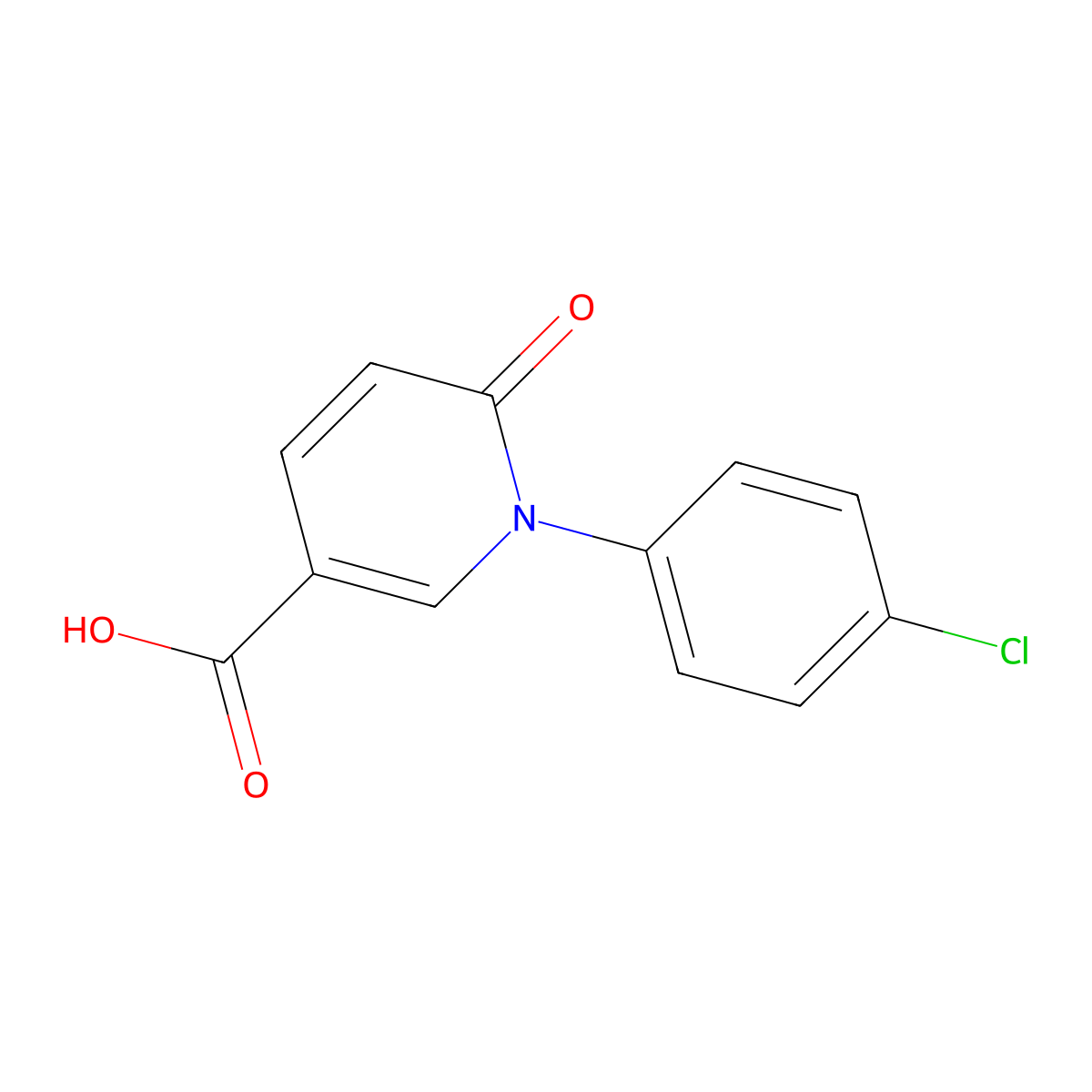 1-(4-Chlorophenyl)-6-oxo-1,6-dihydropyridine-3-carboxylic acid molecular structure, CAS 1283574-55-9