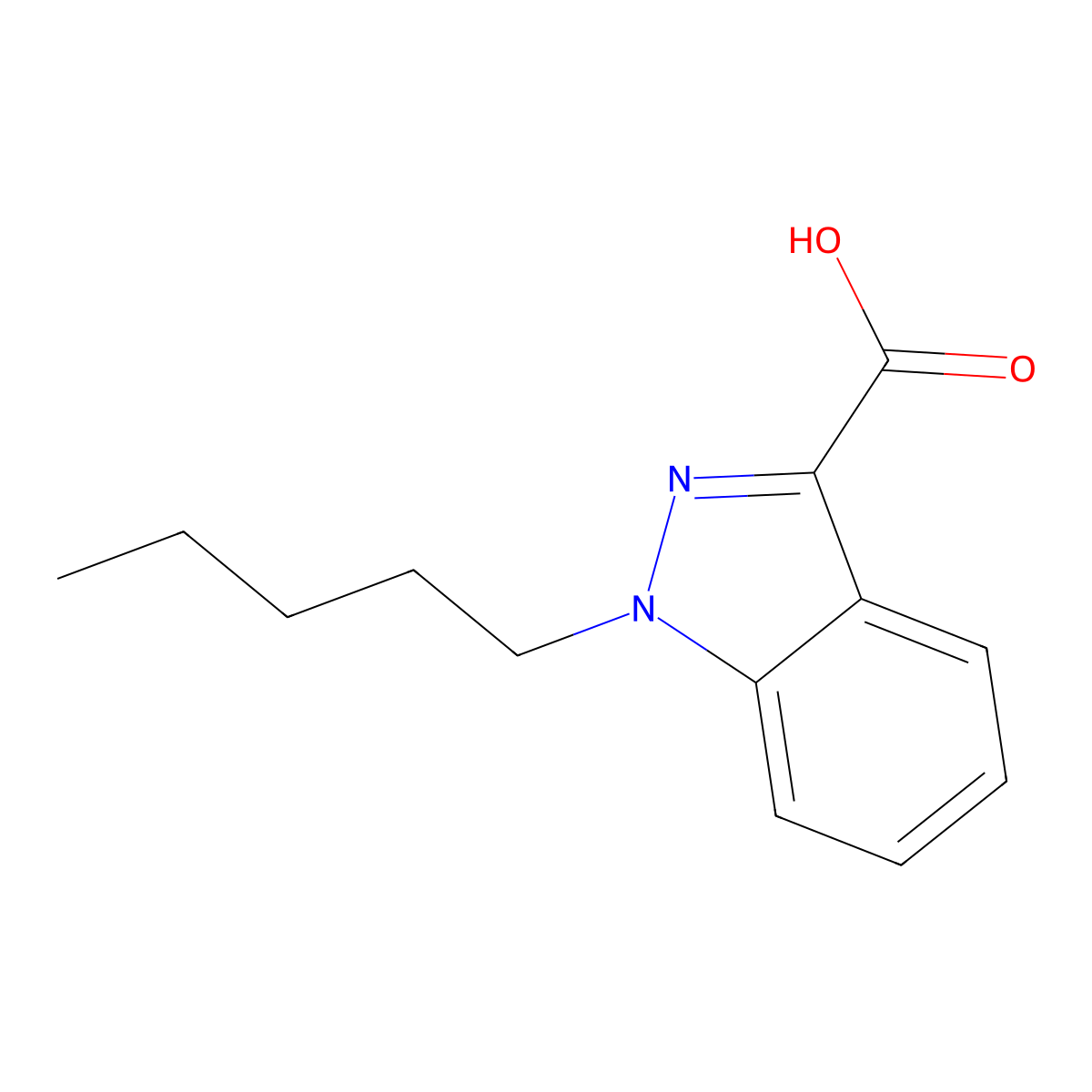 1-Pentyl-1H-indazole-3-carboxylic acid molecular structure, CAS 1283576-17-9