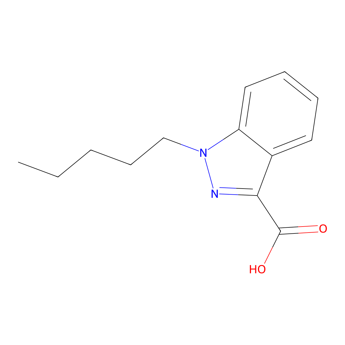 1-Pentyl-1H-indazole-3-carboxylic acid molecular structure, CAS 1283576-17-9