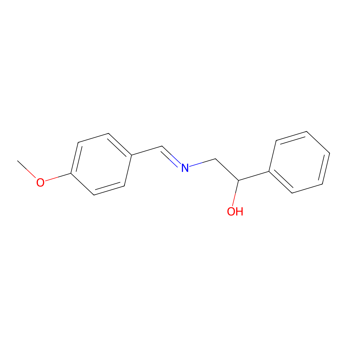 (E)-2-(4-Methoxybenzylideneamino)-1-phenylethanol molecular structure, CAS 1283595-88-9