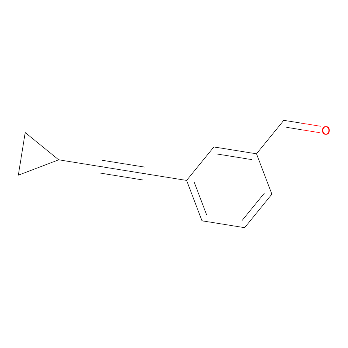Benzaldehyde, 3-(2-cyclopropylethynyl)- molecular structure, CAS 1283596-53-1