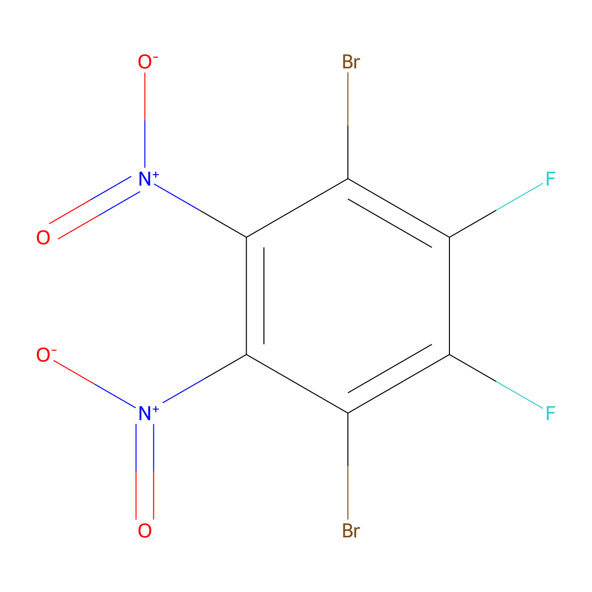 1,4-Dibromo-2,3-difluoro-5,6-dinitrobenzene molecular structure, CAS 1283598-32-2