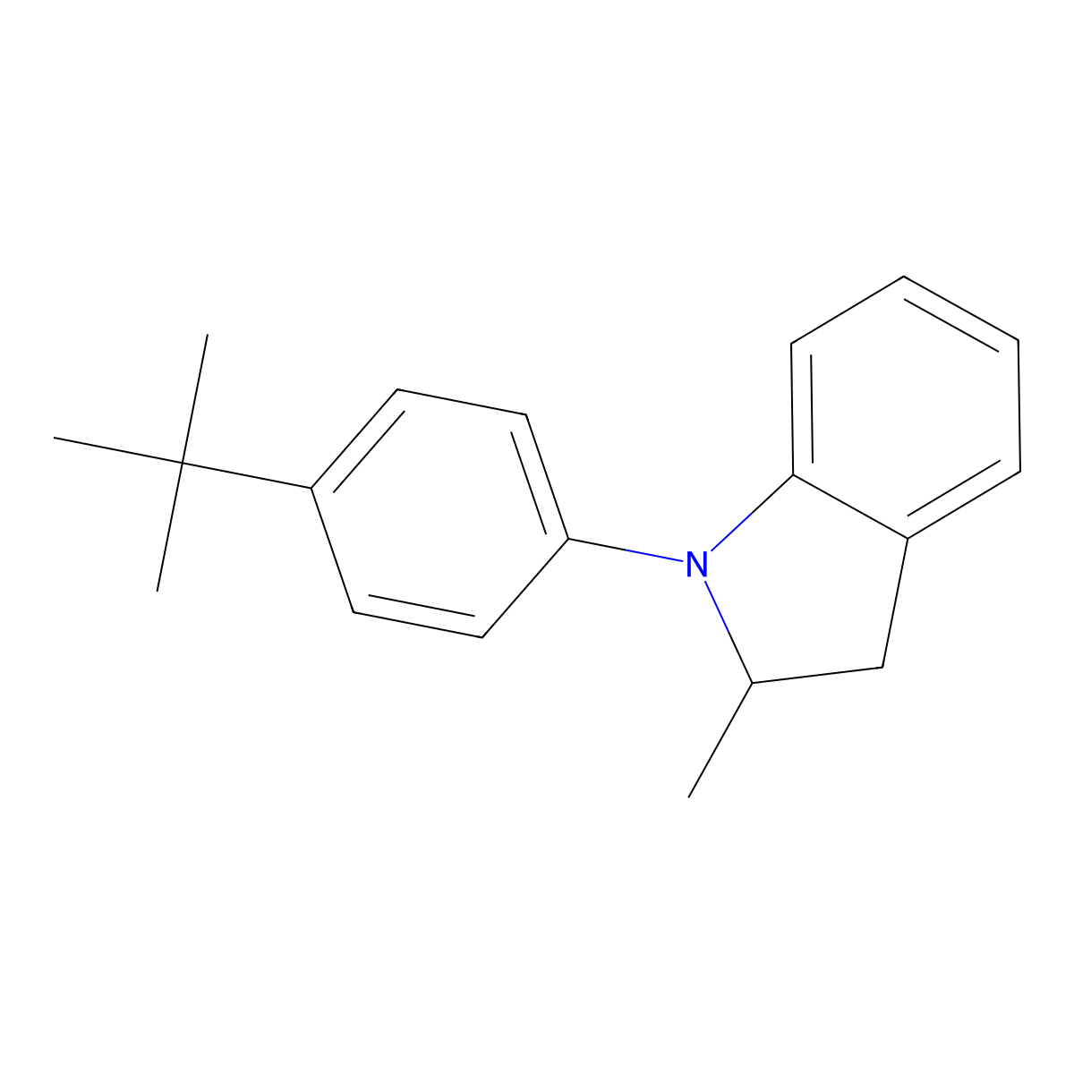 1-(4-tert-butylphenyl)-2-methyl-2,3-dihydro-1H-indole molecular structure, CAS 1283610-08-1