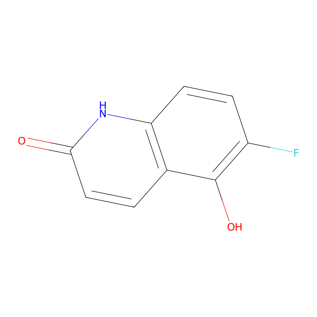 6-Fluoro-5-hydroxyquinolin-2(1H)-one molecular structure, CAS 1283615-85-9