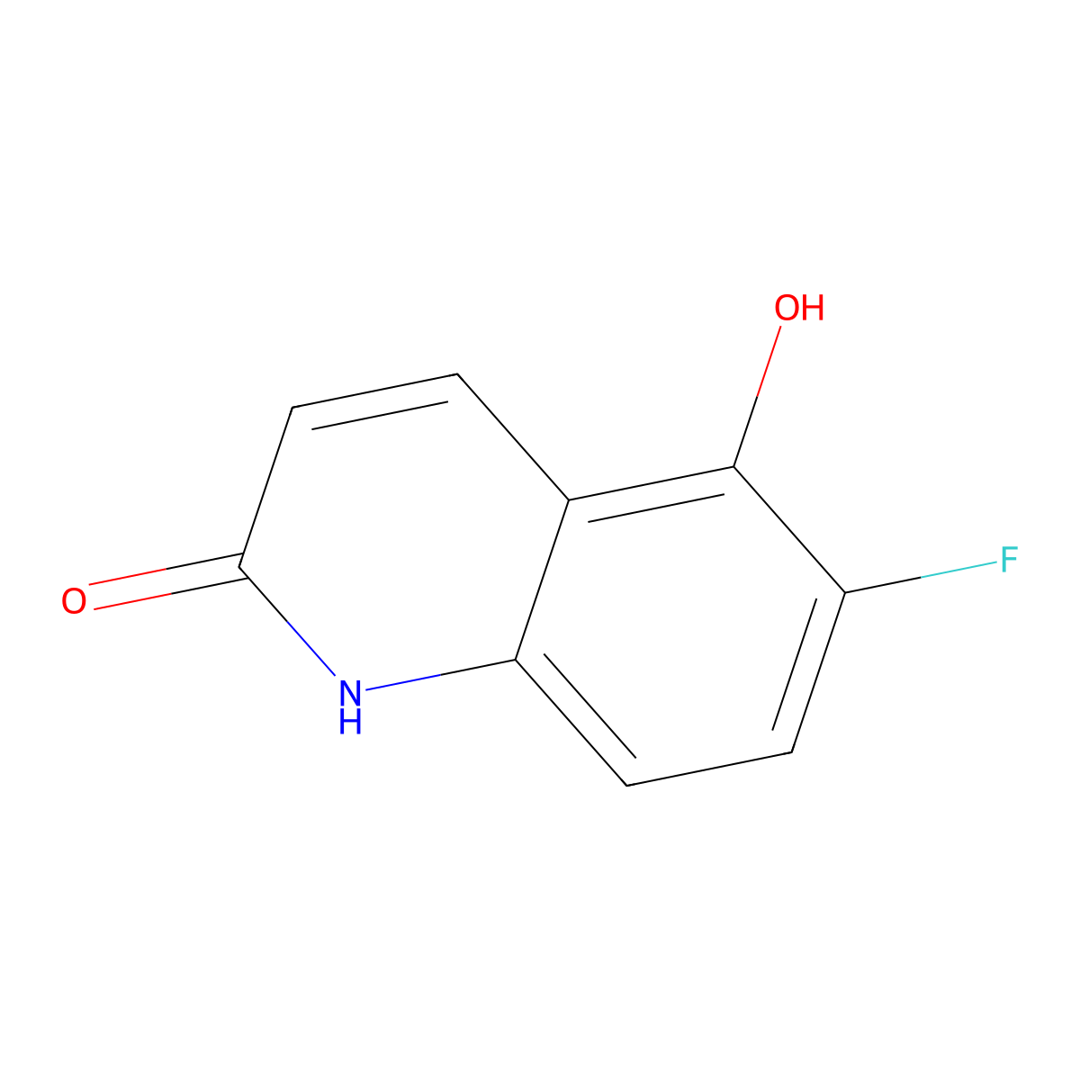 6-Fluoro-5-hydroxyquinolin-2(1H)-one molecular structure, CAS 1283615-85-9