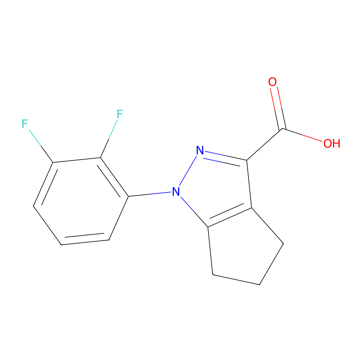 1-(2,3-difluorophenyl)-1H,4H,5H,6H-cyclopenta[c]pyrazole-3-carboxylic acid molecular structure, CAS 1283628-49-8