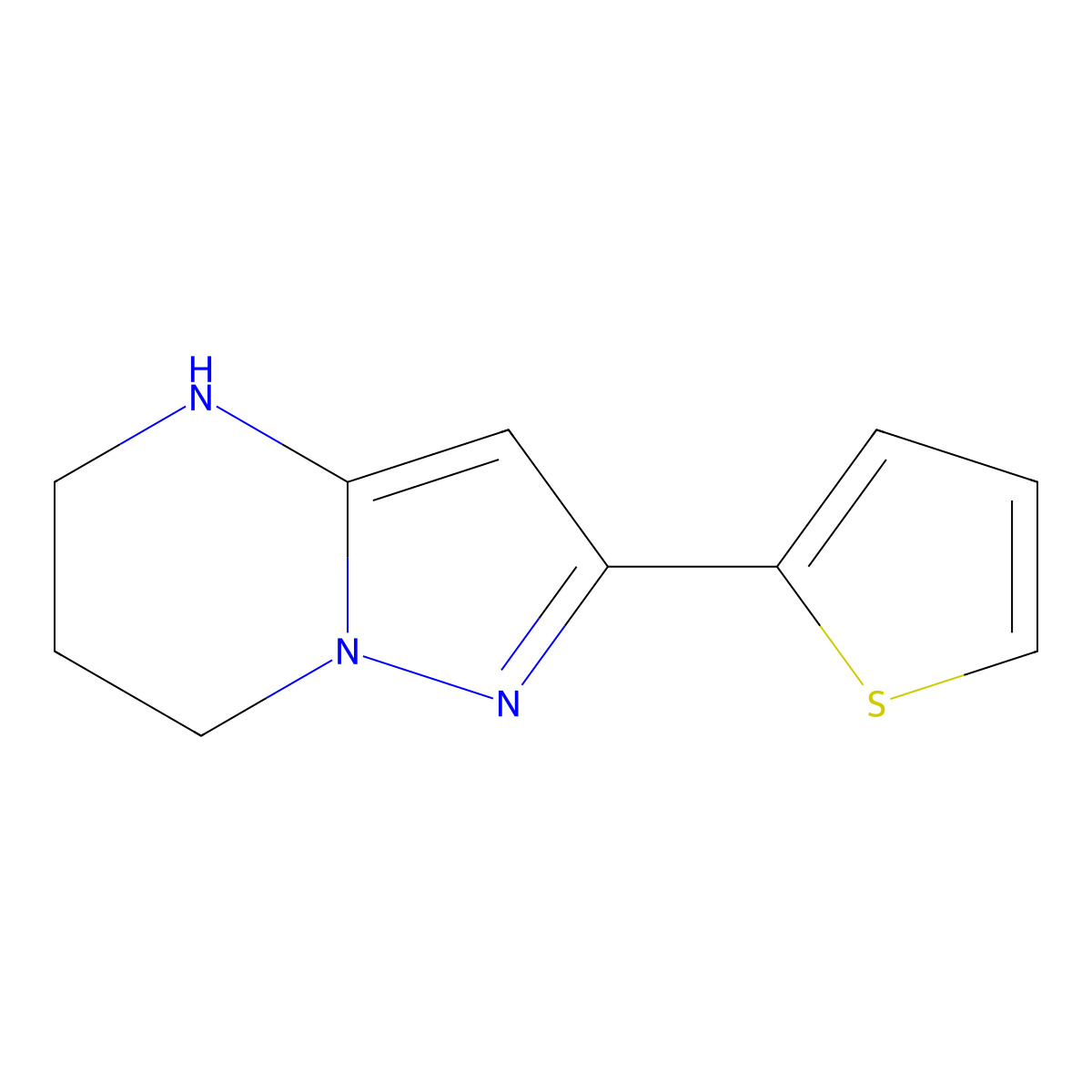 2-(Thiophen-2-YL)-4H,5H,6H,7H-pyrazolo[1,5-A]pyrimidine molecular structure, CAS 1283652-95-8