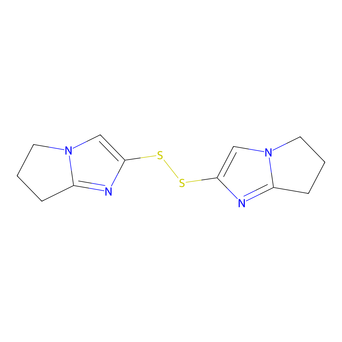 5H-Pyrrolo(1,2-a)imidazole, 2,2'-dithiobis(6,7-dihydro- molecular structure, CAS 128366-13-2