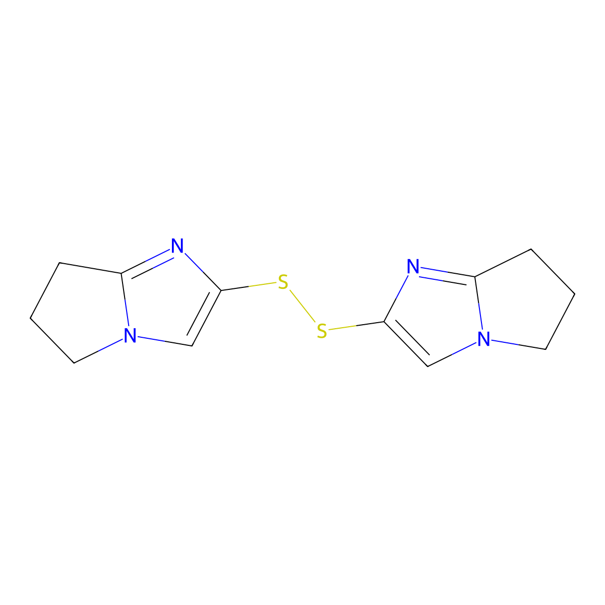 5H-Pyrrolo(1,2-a)imidazole, 2,2'-dithiobis(6,7-dihydro- molecular structure, CAS 128366-13-2