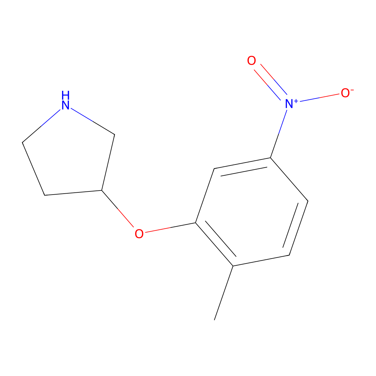 3-(2-Methyl-5-nitrophenoxy)pyrrolidine molecular structure, CAS 1283674-16-7